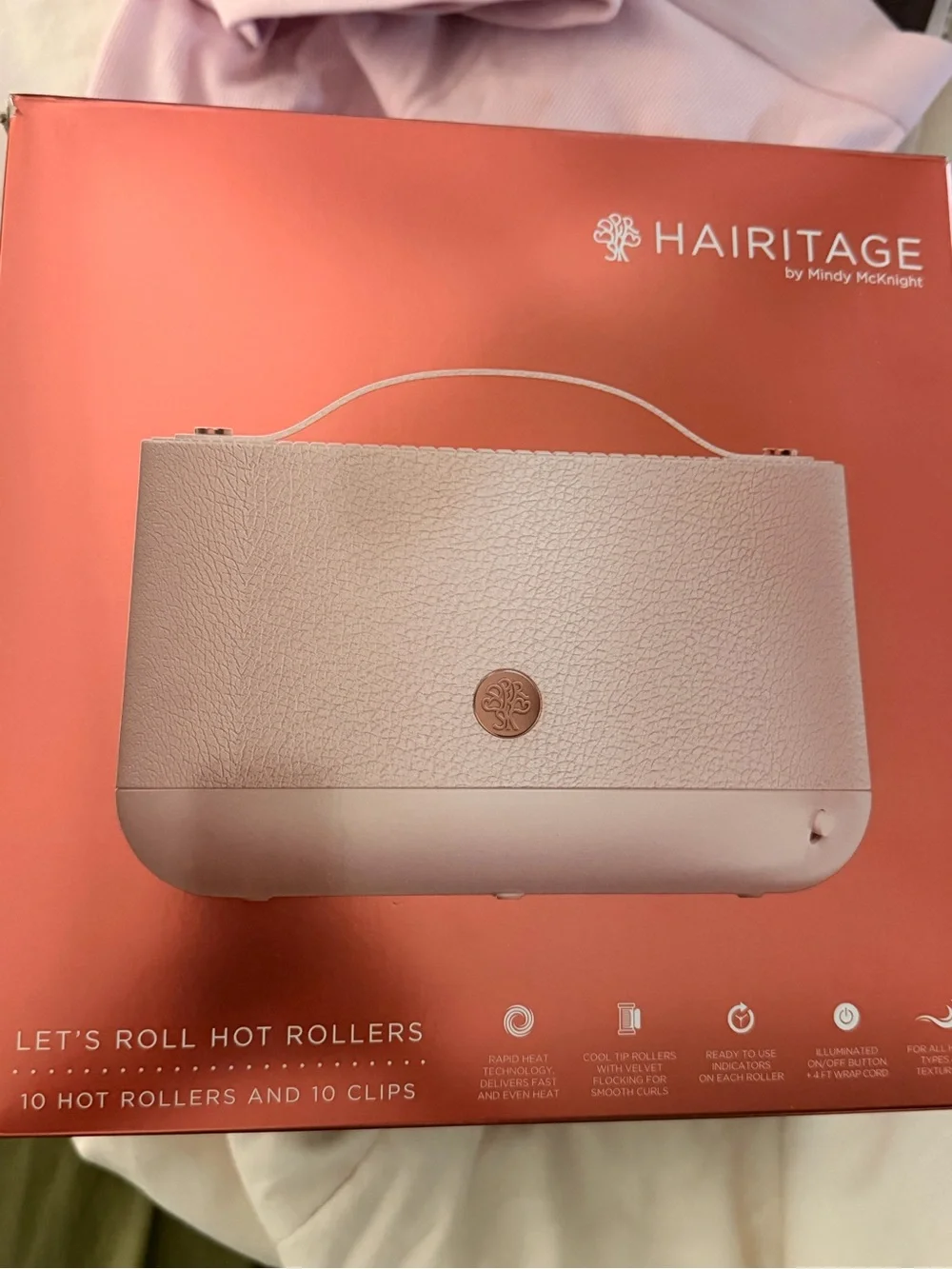 Electric Velvet Hair Rollers with Pink Travel Case - Portable Gray Rollers